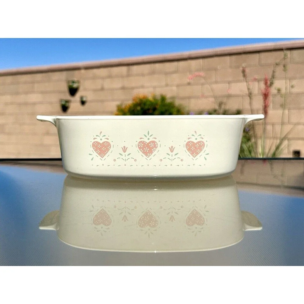 Corning Ware Forever Yours 2L Liter Casserole Dish Hearts A-2-B NO Lid Vintage